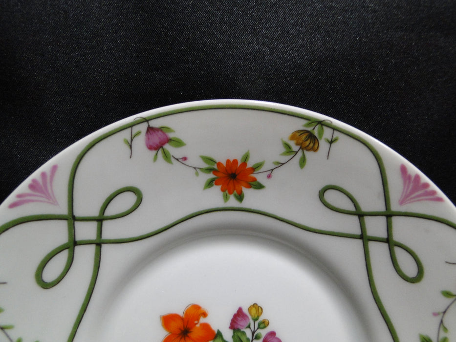 Raynaud Ceralene Guirlandes, Green Line, Flowers: Cup & Saucer Set (s), 2 1/4"