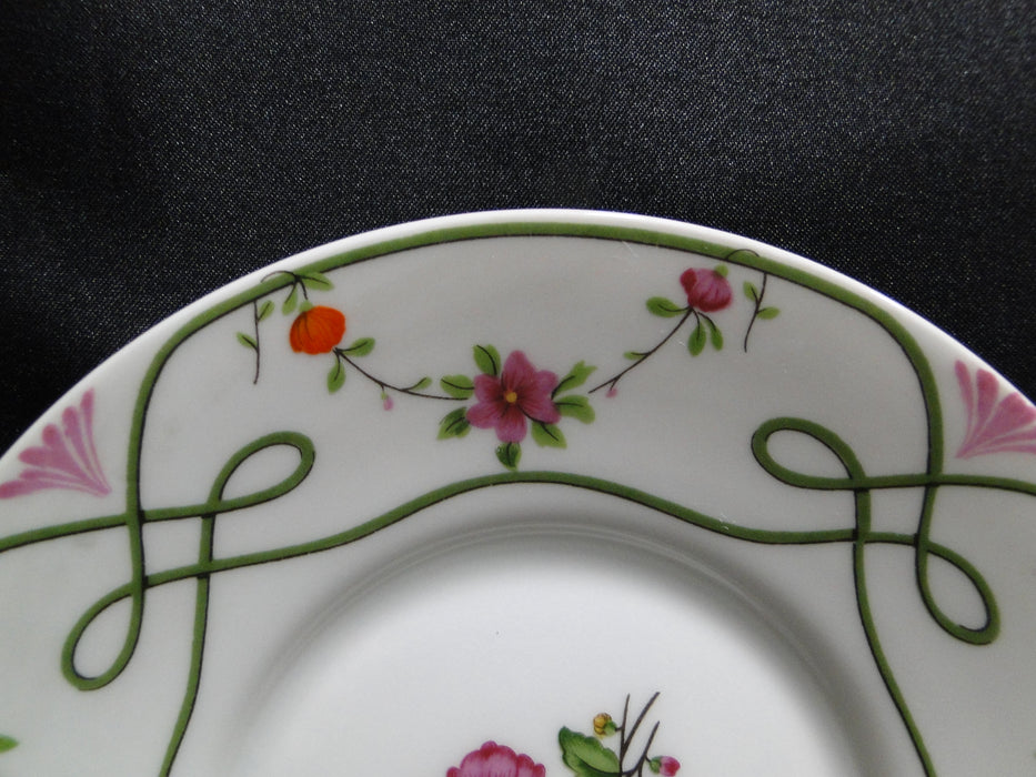 Raynaud Ceralene Guirlandes, Green Line, Flowers: Cup & Saucer Set (s), 2 1/4"