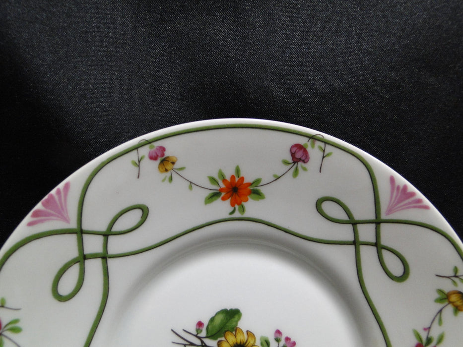 Raynaud Ceralene Guirlandes, Green Line, Flowers: Cup & Saucer Set (s), 2 1/4"