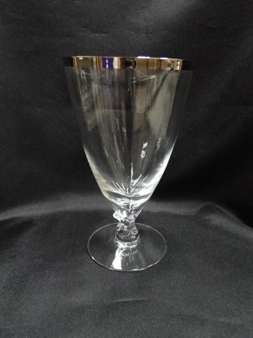 Fostoria Wedding Ring, 1/4" Platinum Trim: Iced Tea (s), 6 1/8" Tall