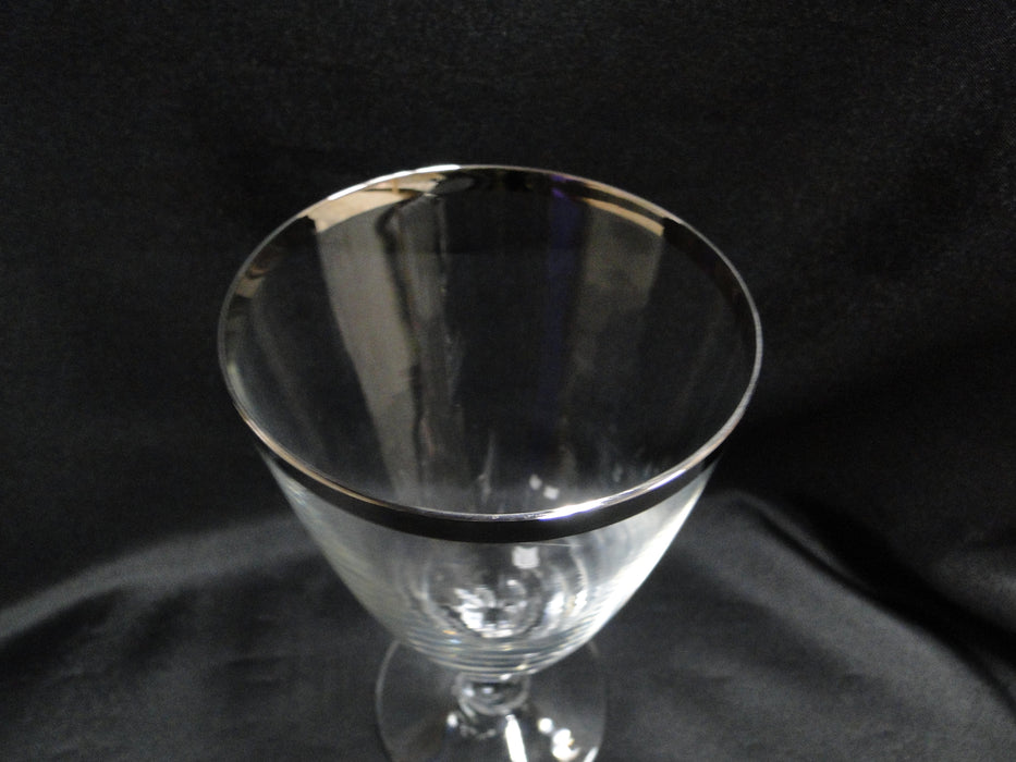 Fostoria Wedding Ring, 1/4" Platinum Trim: Water or Wine Goblet (s), 6 1/4" Tall