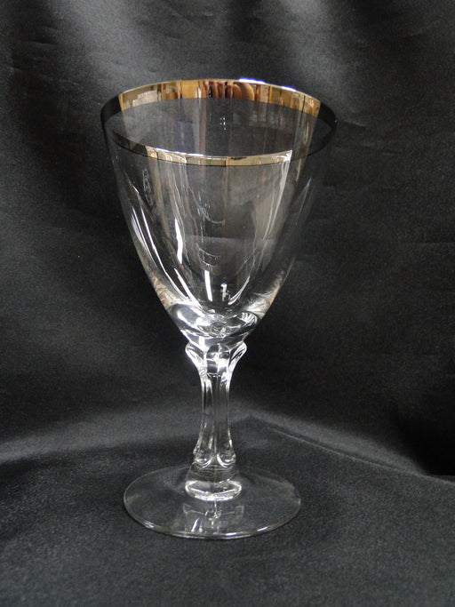 Fostoria Wedding Ring, 1/4" Platinum Trim: Water or Wine Goblet (s), 6 1/4" Tall