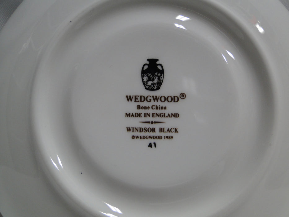 Wedgwood Windsor Black, Gold Design on Black Band: Cup & Saucer Set (s), 3" Tall