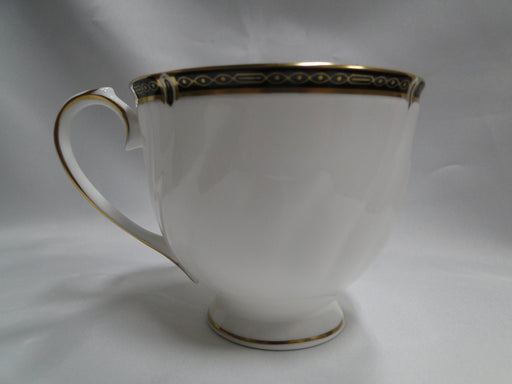 Wedgwood Windsor Black, Gold Design on Black Band: Cup & Saucer Set (s), 3" Tall