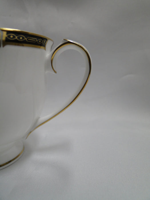 Wedgwood Windsor Black, Gold Design on Black Band: Cup & Saucer Set (s), 3" Tall