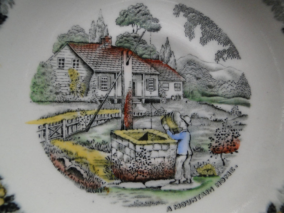 Adams Currier & Ives Gray, Multicolor: 6" Saucer Only, As Is