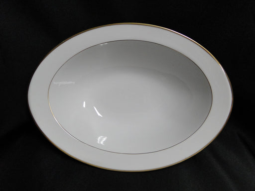 Style House Bridal Wreath, White w/ Gold Trim: Oval Serving Bowl, 11"