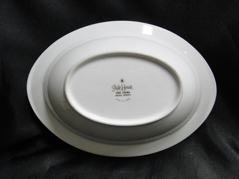 Style House Bridal Wreath, White w/ Gold Trim: Oval Serving Bowl, 11"