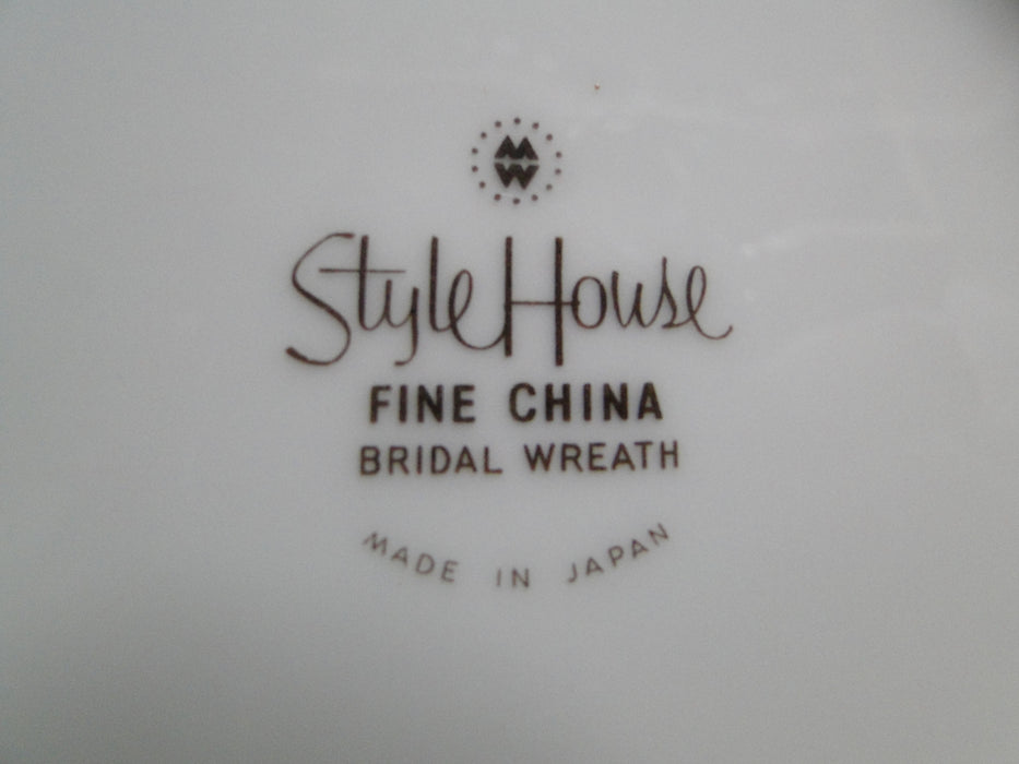 Style House Bridal Wreath, White w/ Gold Trim: Round Serving Bowl, 10"