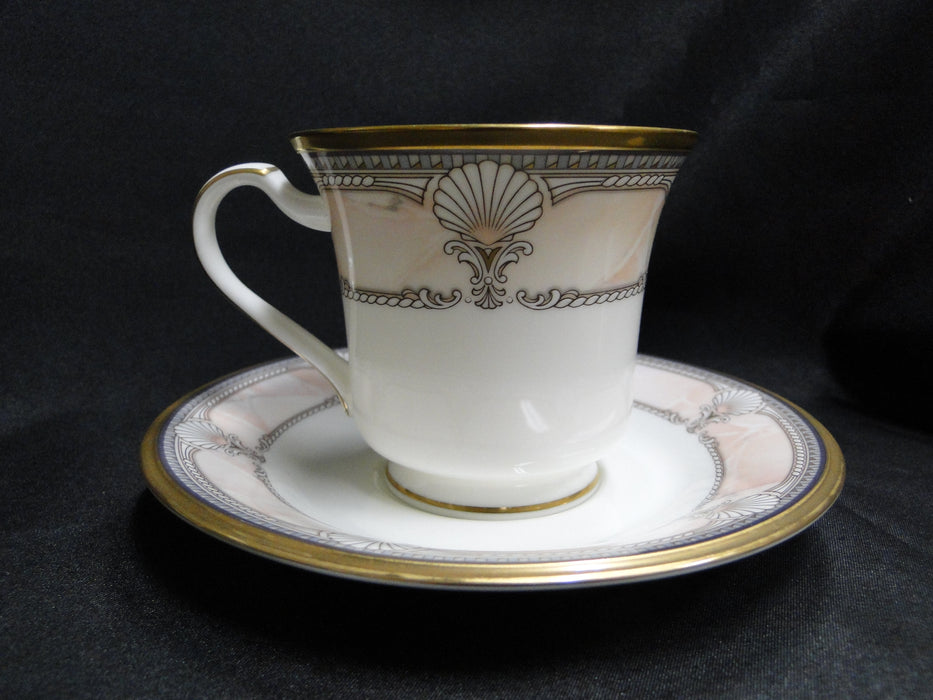 Noritake Pacific Majesty, 9771, White Shells, Pink Rim: Cup & Saucer Set (s), 3"