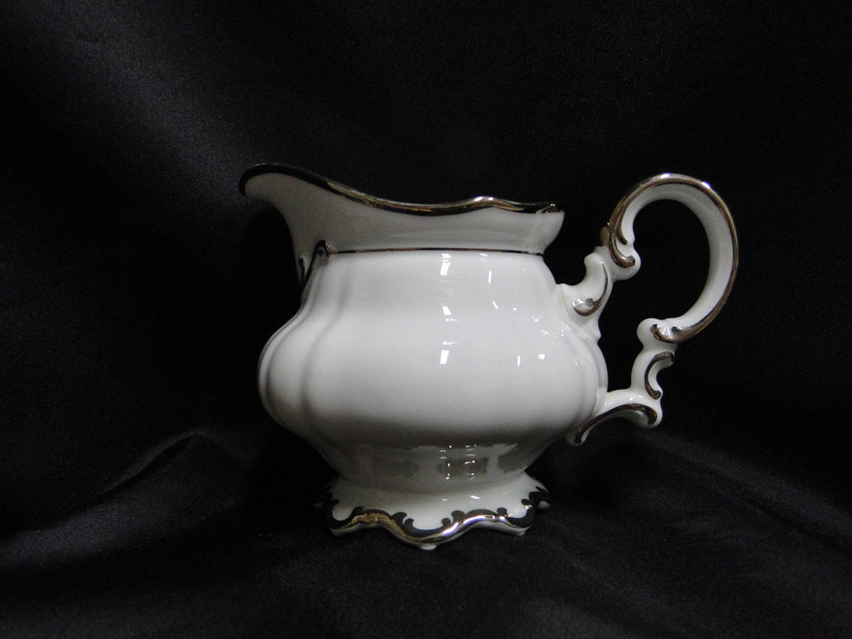 Hutschenreuther Revere, White w/ Platinum: Creamer / Cream Pitcher, 4"