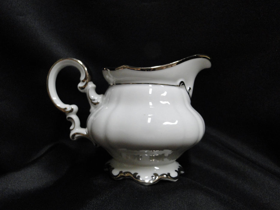 Hutschenreuther Revere, White w/ Platinum: Creamer / Cream Pitcher, 4"