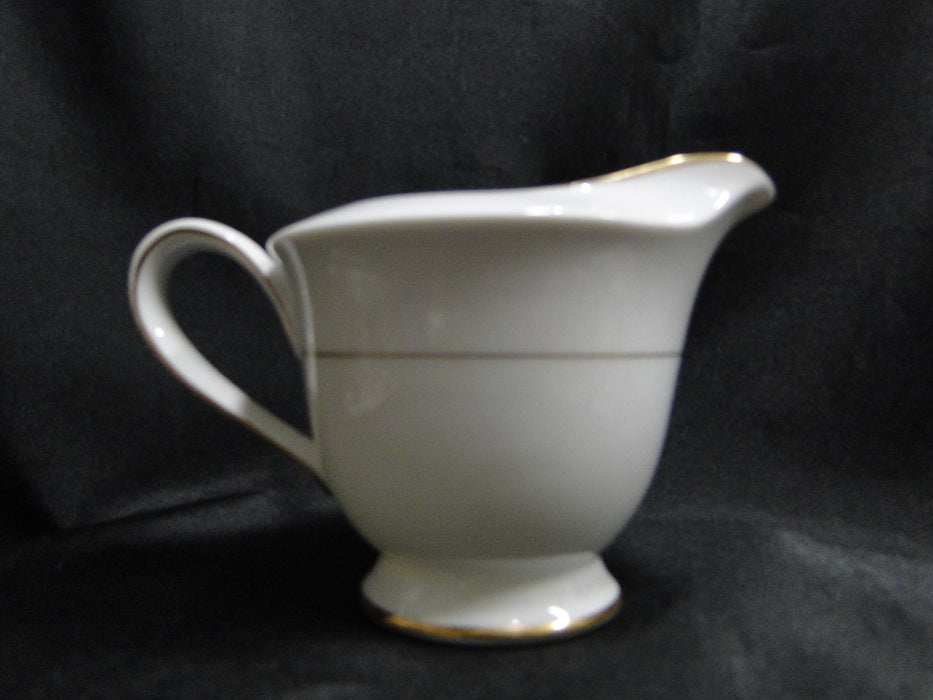 Style House Bridal Wreath, White w/ Gold Trim: Creamer / Cream Pitcher, 3 1/4"