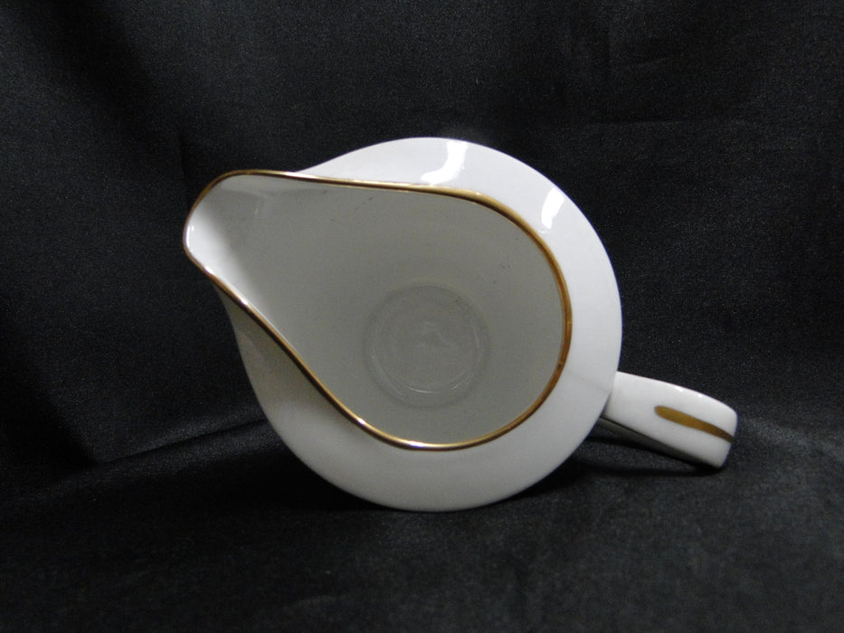 Style House Bridal Wreath, White w/ Gold Trim: Creamer / Cream Pitcher, 3 1/4"