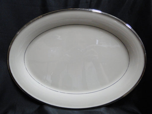 Lenox Solitaire, Ivory w/ Platinum Trim: Oval Serving Platter, 16 1/2"