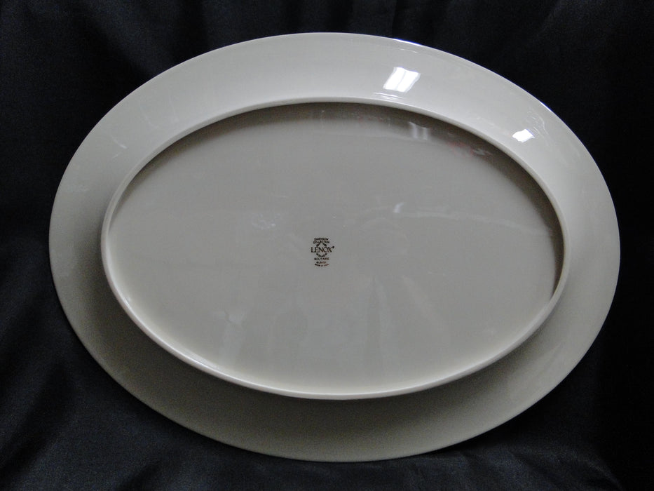 Lenox Solitaire, Ivory w/ Platinum Trim: Oval Serving Platter, 16 1/2"