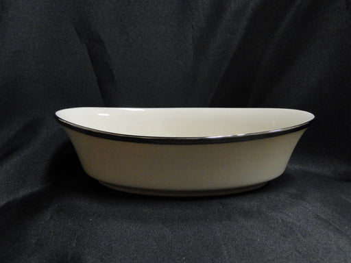 Lenox Solitaire, Ivory w/ Platinum Trim: Oval Serving Bowl, 10 1/4"