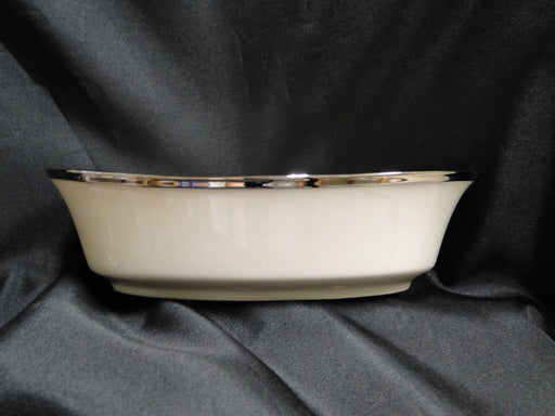 Lenox Solitaire, Ivory w/ Platinum Trim: Oval Serving Bowl, 10 1/4"