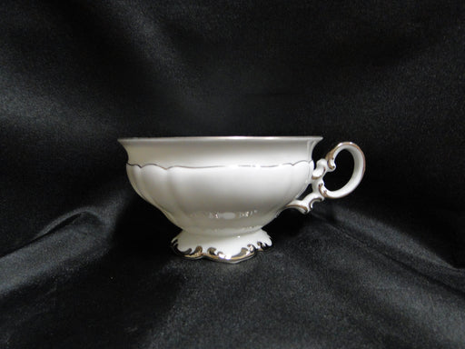 Hutschenreuther Revere, White w/ Platinum: Cup & Saucer Set (s), 2 1/4"