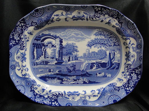 Spode Italian, Blue Scene: NEW Oval Serving Platter, 14", Box