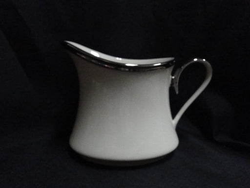 Lenox Solitaire, Ivory w/ Platinum Trim: Creamer / Cream Pitcher, 4" Tall