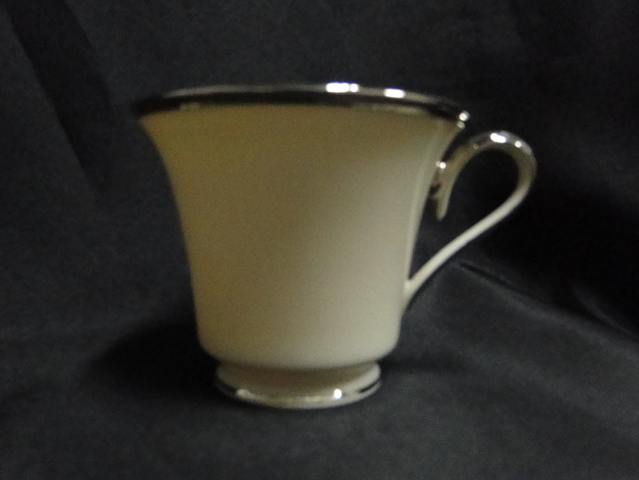 Lenox Solitaire, Ivory w/ Platinum Trim: Cup & Saucer Set (s), 3" Tall