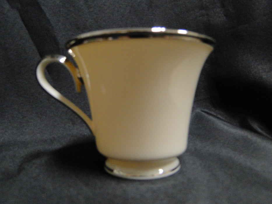 Lenox Solitaire, Ivory w/ Platinum Trim: Cup & Saucer Set (s), 3" Tall