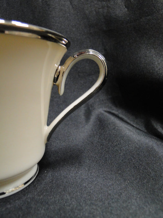 Lenox Solitaire, Ivory w/ Platinum Trim: Cup & Saucer Set (s), 3" Tall