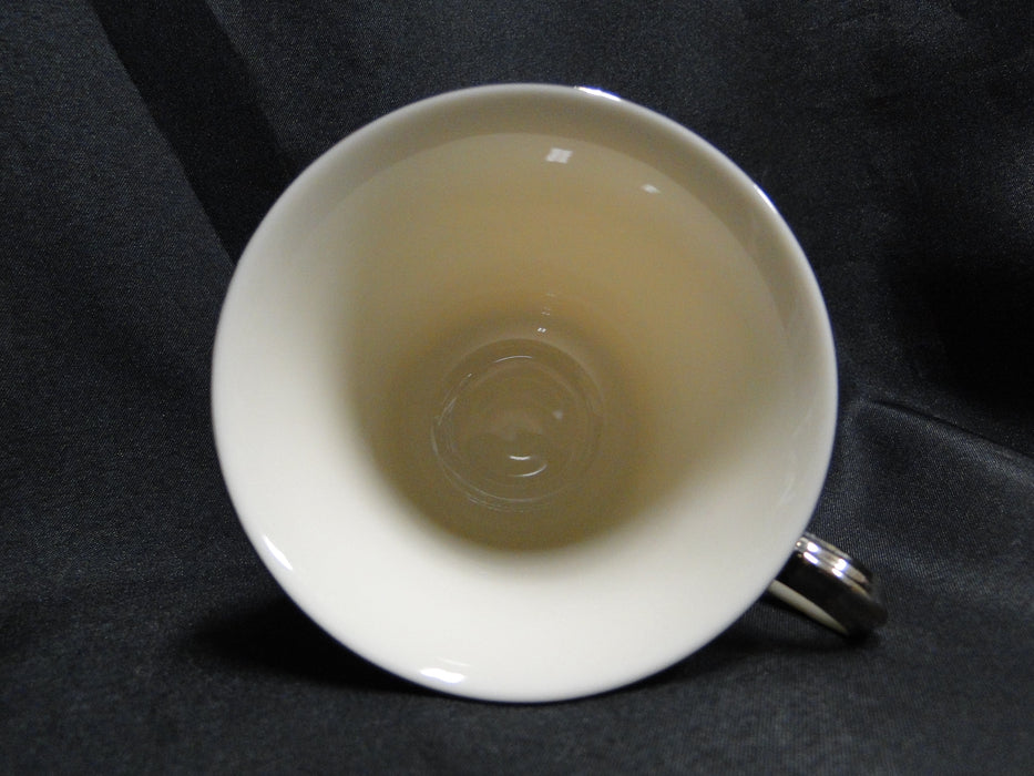 Lenox Solitaire, Ivory w/ Platinum Trim: Cup & Saucer Set (s), 3" Tall