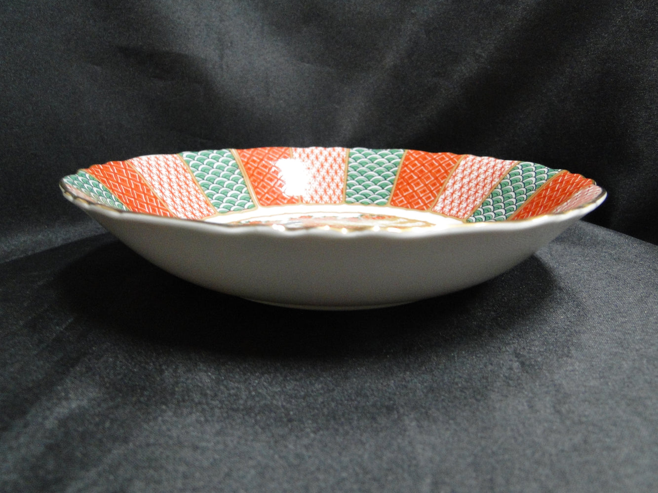 Arita Imari Peacock, Rust, Green, Blue: Coupe Soup Bowl (s), 7 1/2" x 1 1/2"