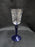 Cobalt Blue Stem, Etched Bowl, UNK14744: Sherry Glass (es), 6 1/2", CR#121