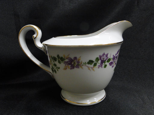 Noritake Therese, 5158, Purple Flowers, Gold Trim: Creamer / Cream Pitcher, 4"