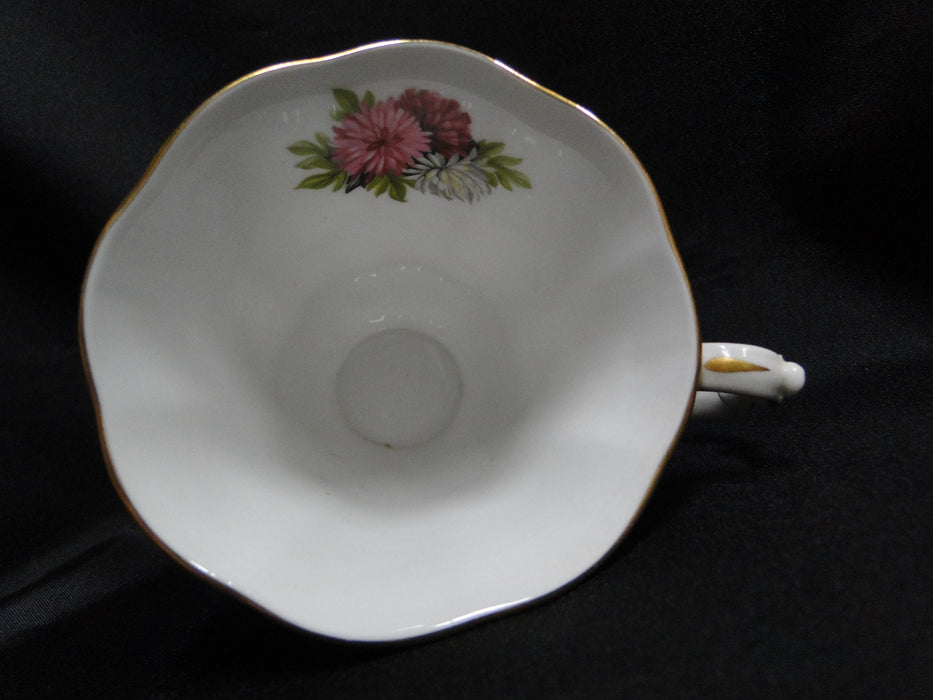 Royal Albert Christine, Red & Yellow Flowers on Black: Cup & Saucer Set, 3"
