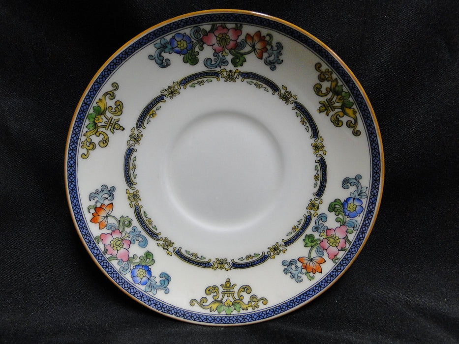 Minton B898, Blue Bands, Florals, Smooth: Cup & Saucer Set (s), 1 7/8"