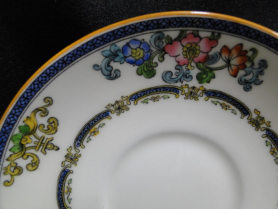 Minton B898, Blue Bands, Florals, Smooth: Cup & Saucer Set (s), 1 7/8"