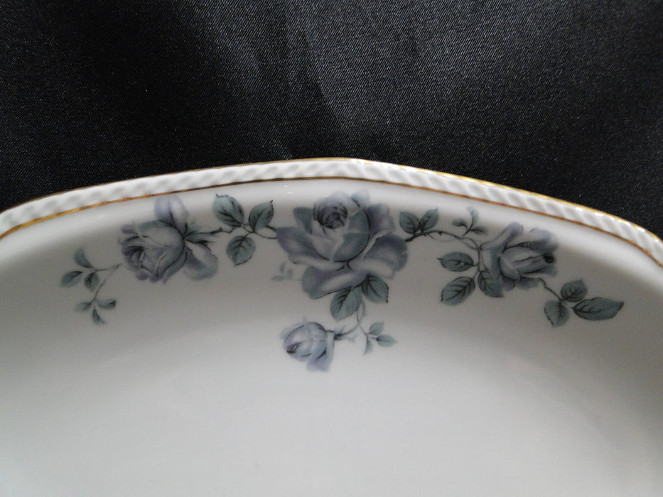 Royal Tettau Damask Rose, Blue / Green Roses: Oval Relish Dish, 9 5/8" x 5 3/4"
