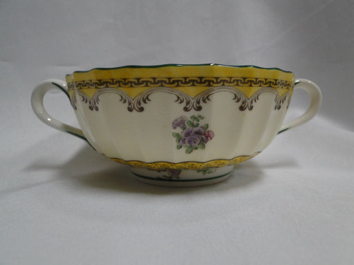 Royal Worcester Willoughby, Florals, Yellow: Cream Soup Bowl, Crazing