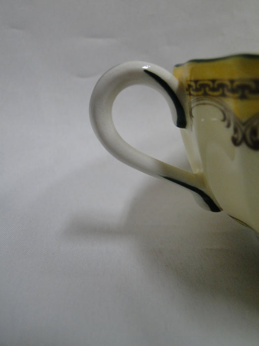 Royal Worcester Willoughby, Florals, Yellow: Cream Soup Bowl, Crazing