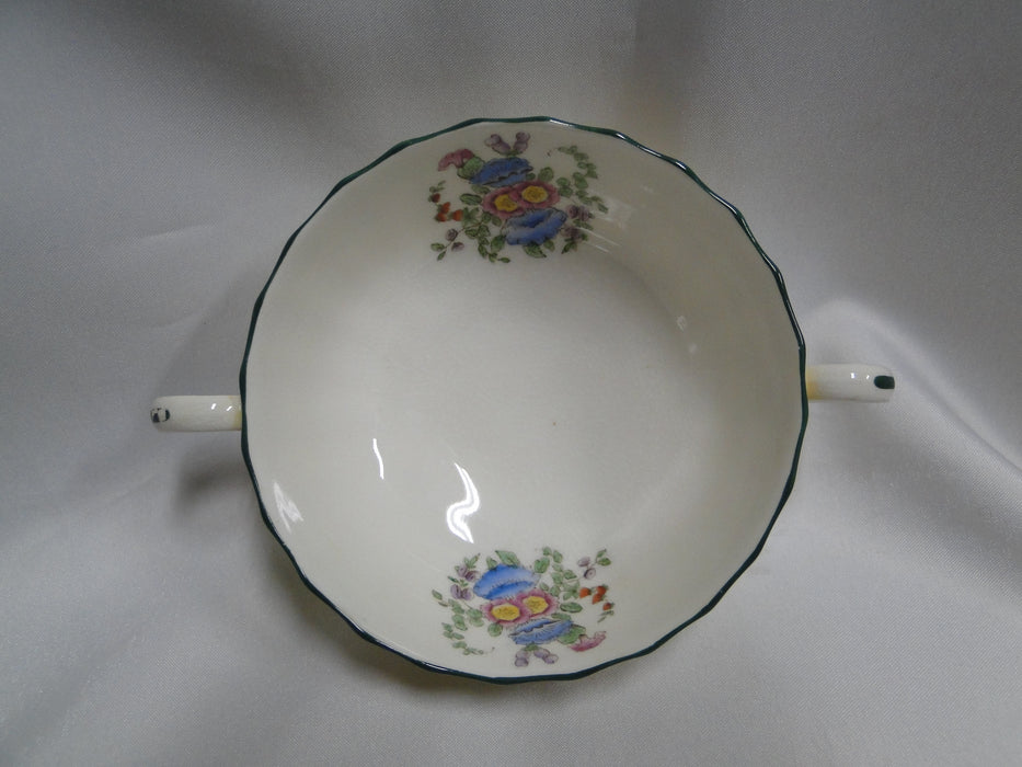 Royal Worcester Willoughby, Florals, Yellow: Cream Soup Bowl, Crazing