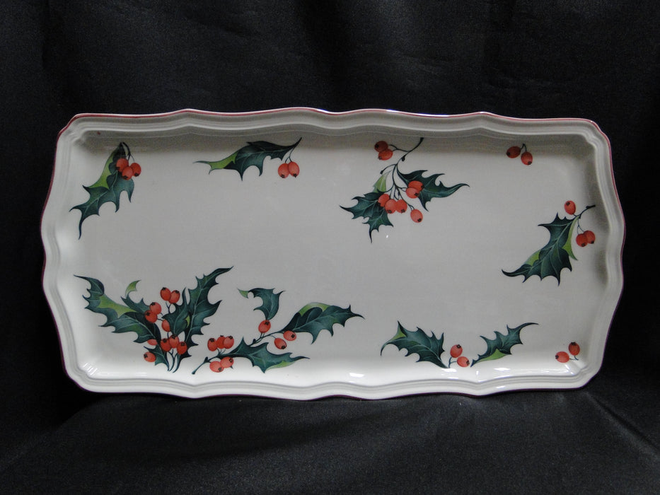 Villeroy & Boch Holly, Green, Red Berries: Sandwich / Serving Tray, 13 3/4" x 7"