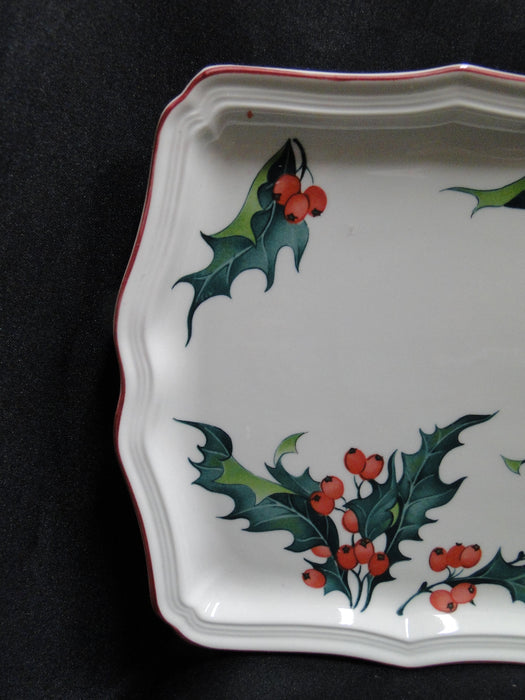 Villeroy & Boch Holly, Green, Red Berries: Sandwich / Serving Tray, 13 3/4" x 7"