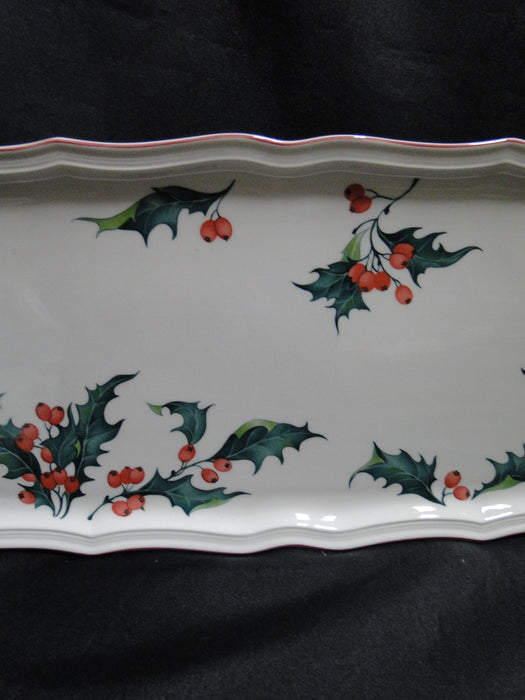 Villeroy & Boch Holly, Green, Red Berries: Sandwich / Serving Tray, 13 3/4" x 7"