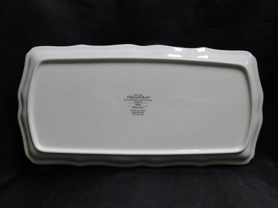 Villeroy & Boch Holly, Green, Red Berries: Sandwich / Serving Tray, 13 3/4" x 7"