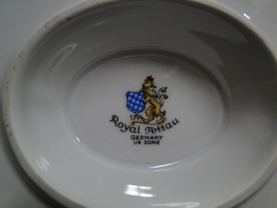 Royal Tettau Damask Rose, Blue / Green Roses: Gravy Boat w/ Attached Underplate