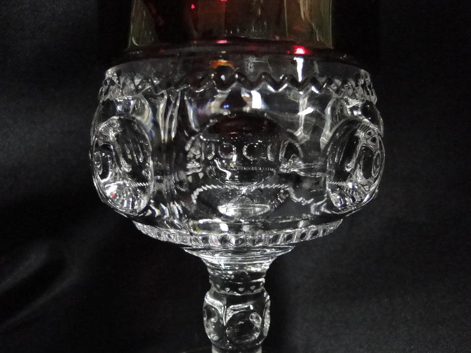 Tiffin King's Crown Ruby Flashed, 4016: Water Goblet (s), 5 3/4"