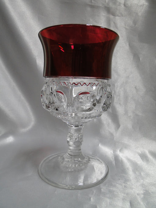 Tiffin King's Crown Ruby Flashed, 4016: Water Goblet (s), 5 3/4"