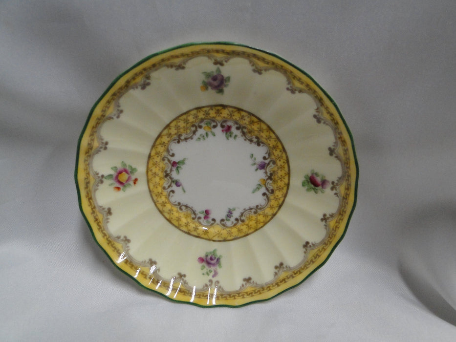 Royal Worcester Willoughby, Florals, Yellow: 4 1/2" Flat Demitasse Saucer Only