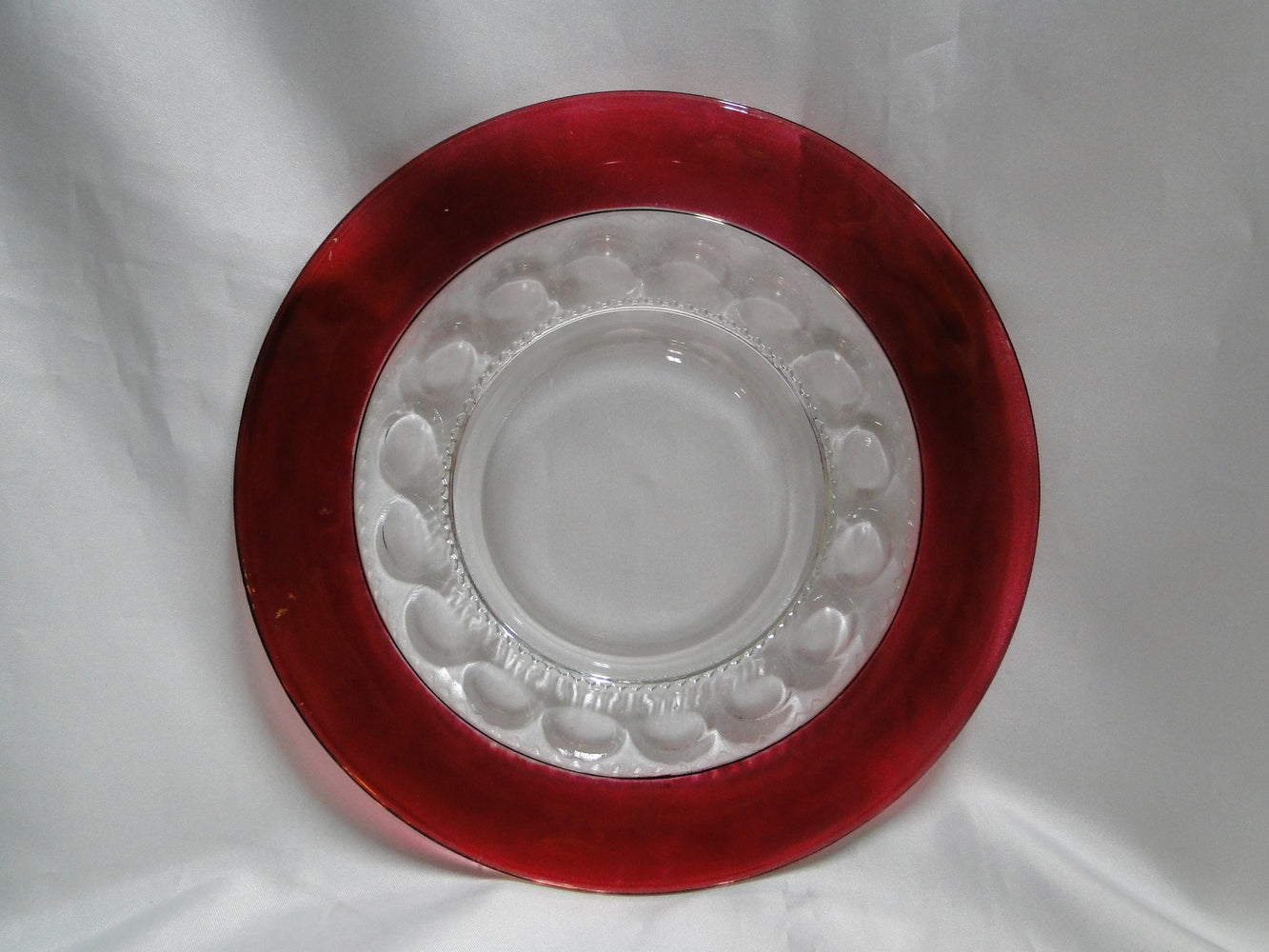 Tiffin King's Crown Ruby Flashed: Luncheon Plate (s), 8 3/8", Wear