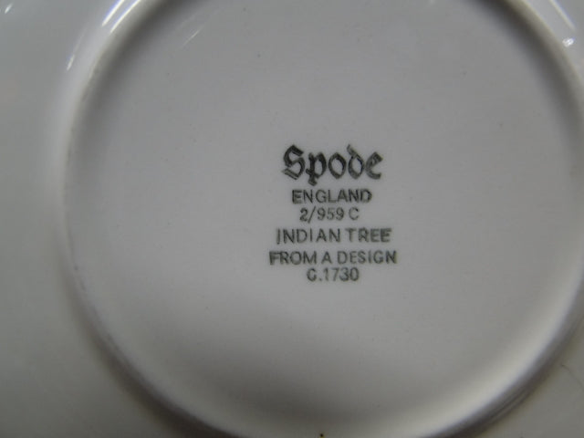 Spode Indian Tree Orange Rust: Cup & Saucer Set, 2 3/4" Tall, Wear