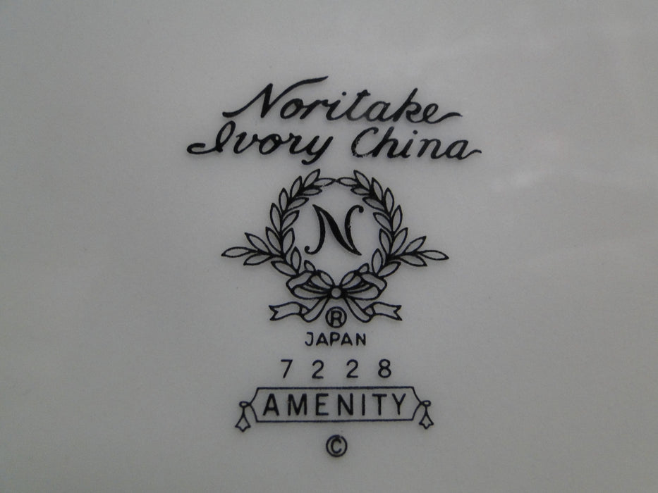 Noritake Amenity, 7228, Green Bands, Flowers: Dinner Plate, 10 1/2"